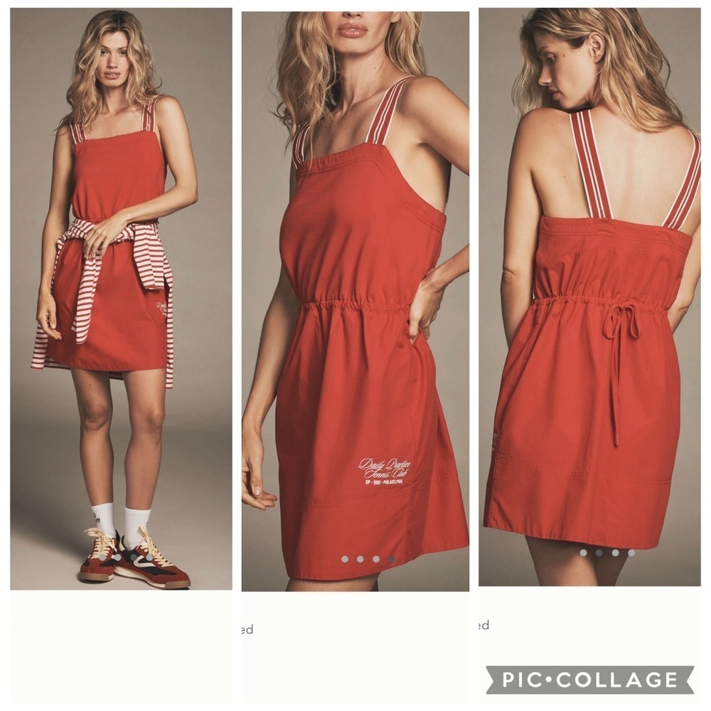 NWT new medium fits large Anthropologie daily practice Sleeveless Dress red